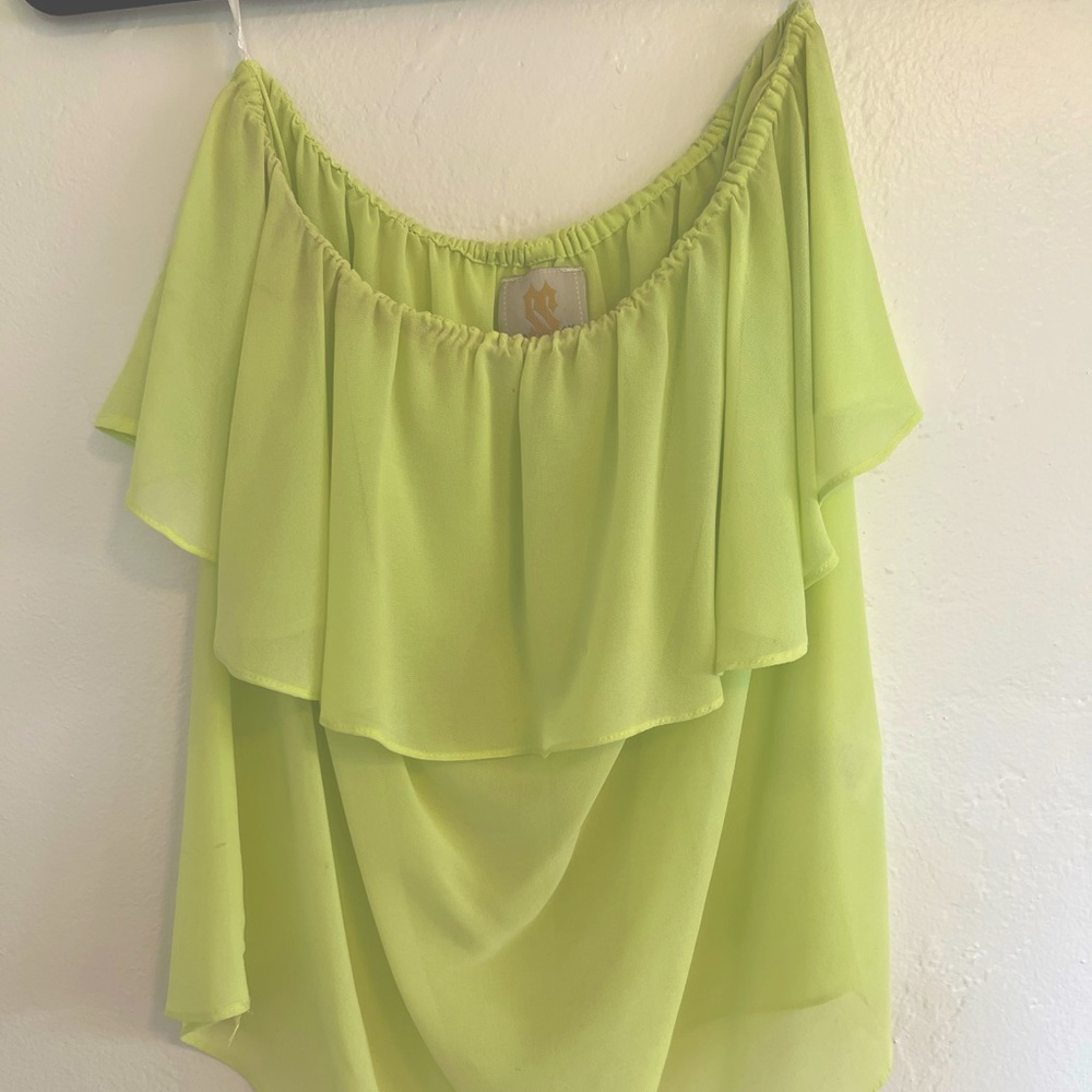 Lime Green Strapless Top